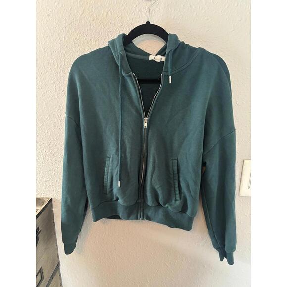 Garage green oversized full zip hoodie size S - Picture 1 of 3